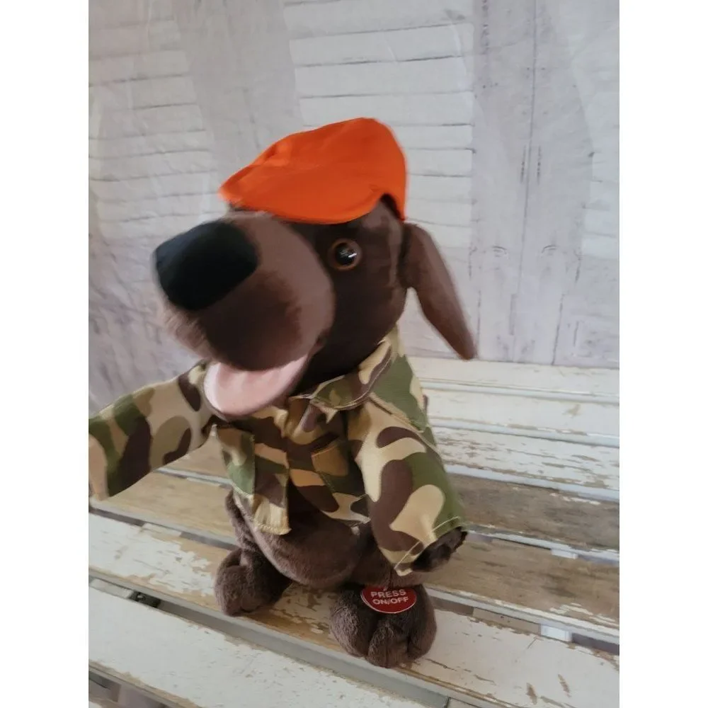 Sound n light hunter dog plush‎ animated singing puppy dance Xmas home decor